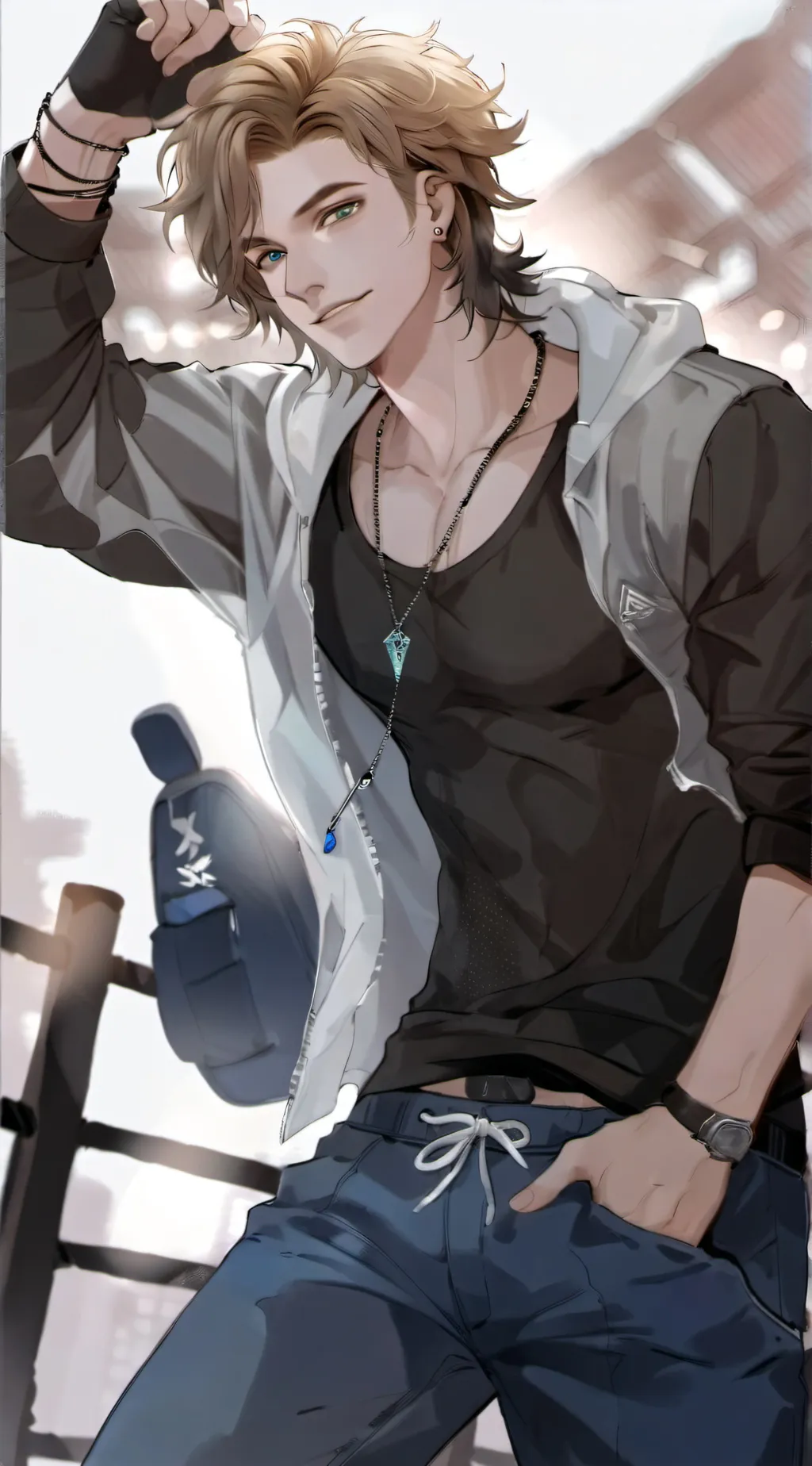 ai character: Jeffrey Woods  background