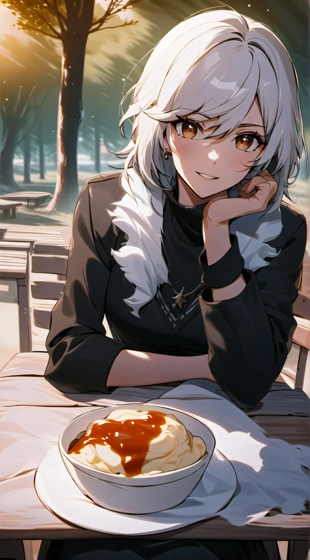 ai character: mashed potato girl background