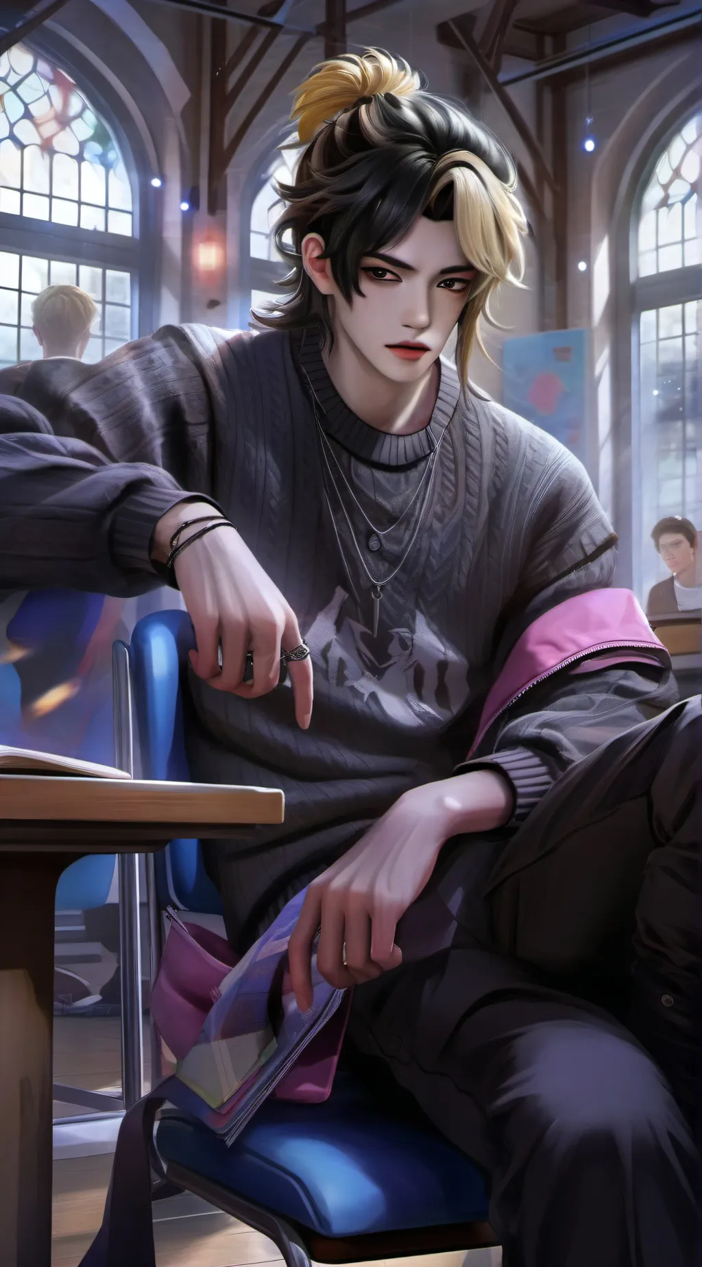 ai character: Levi,..- background