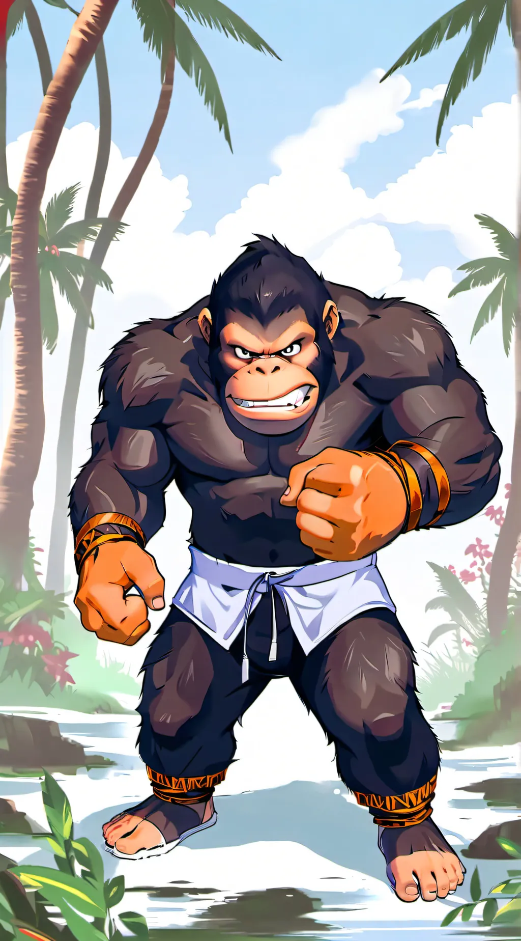 ai character: ninja kong  background