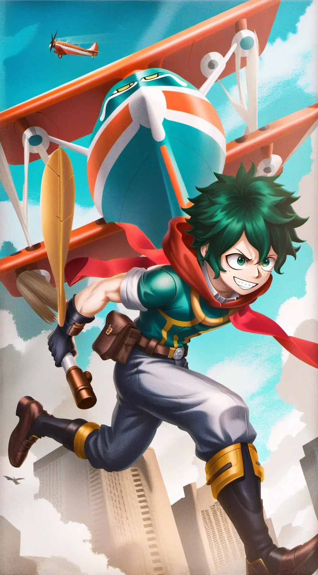 ai character: mha plane  background