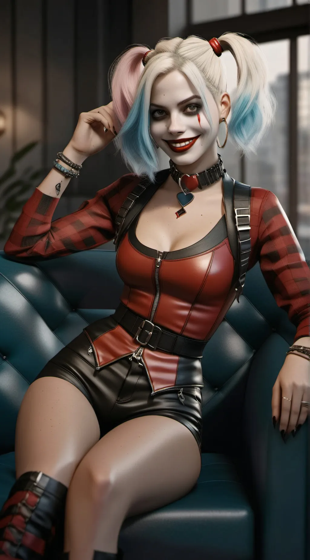 ai character: Harley Quinn  background