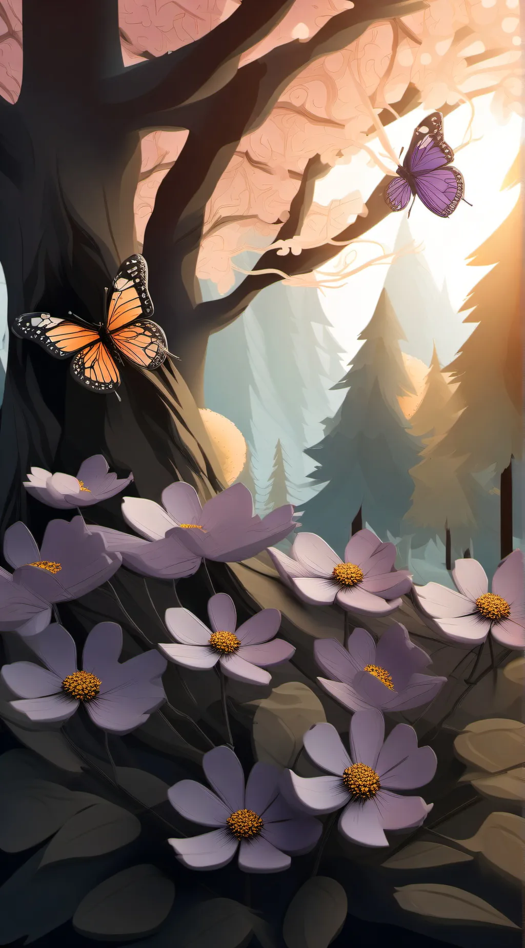 ai character: butterfly mansion background