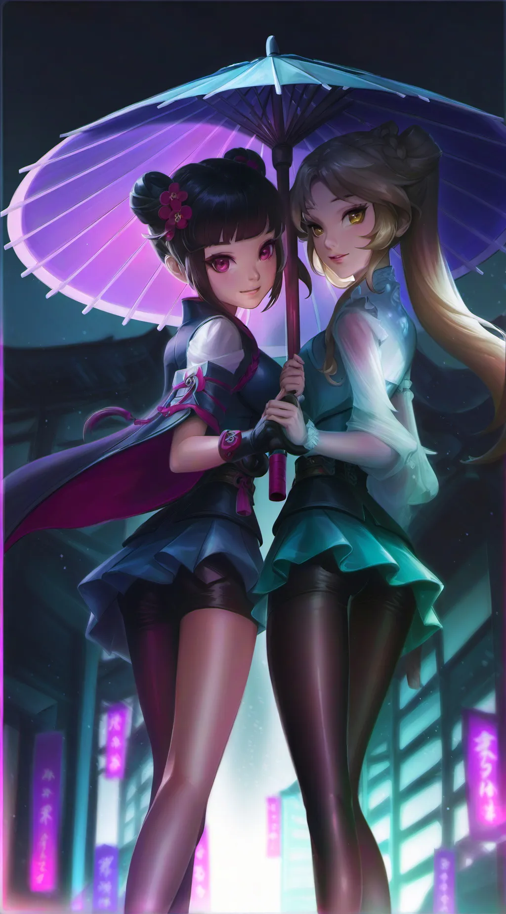 ai character: Lisa & Michi  background