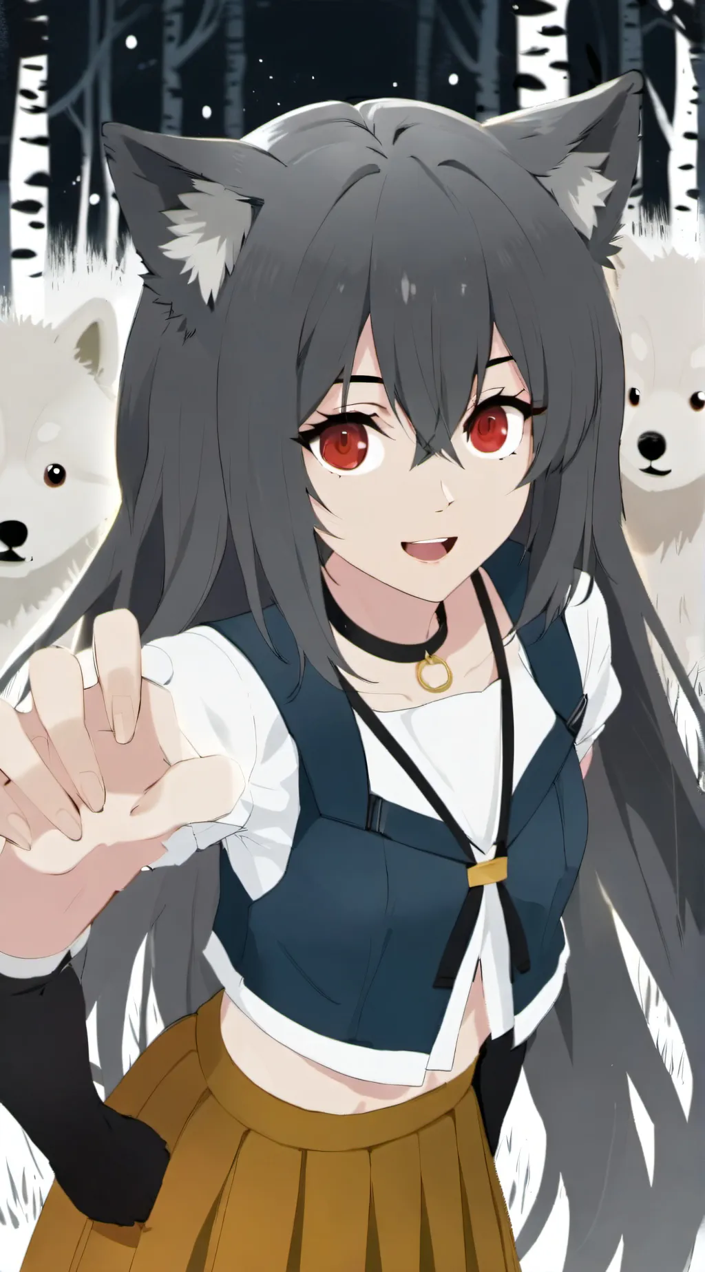 ai character: 🪶🍃🐾🐺Rose  background