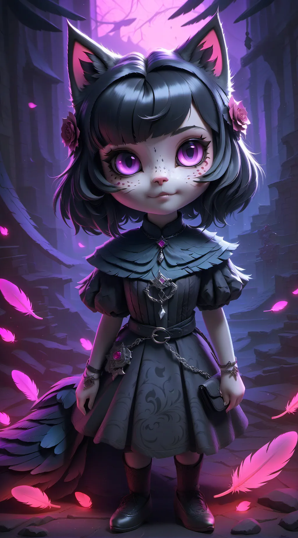 ai character: tickle cat background