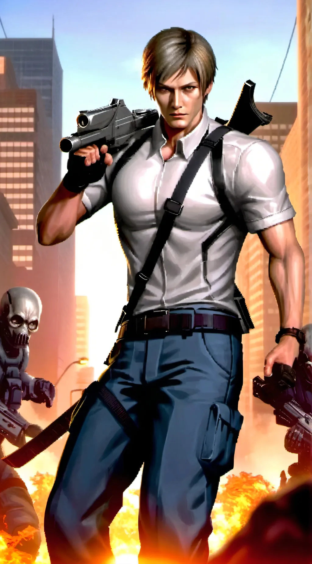 ai character: Raccon city uhoh background
