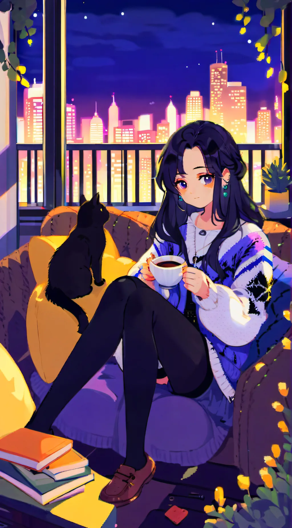 ai character: Lavender Bridges background