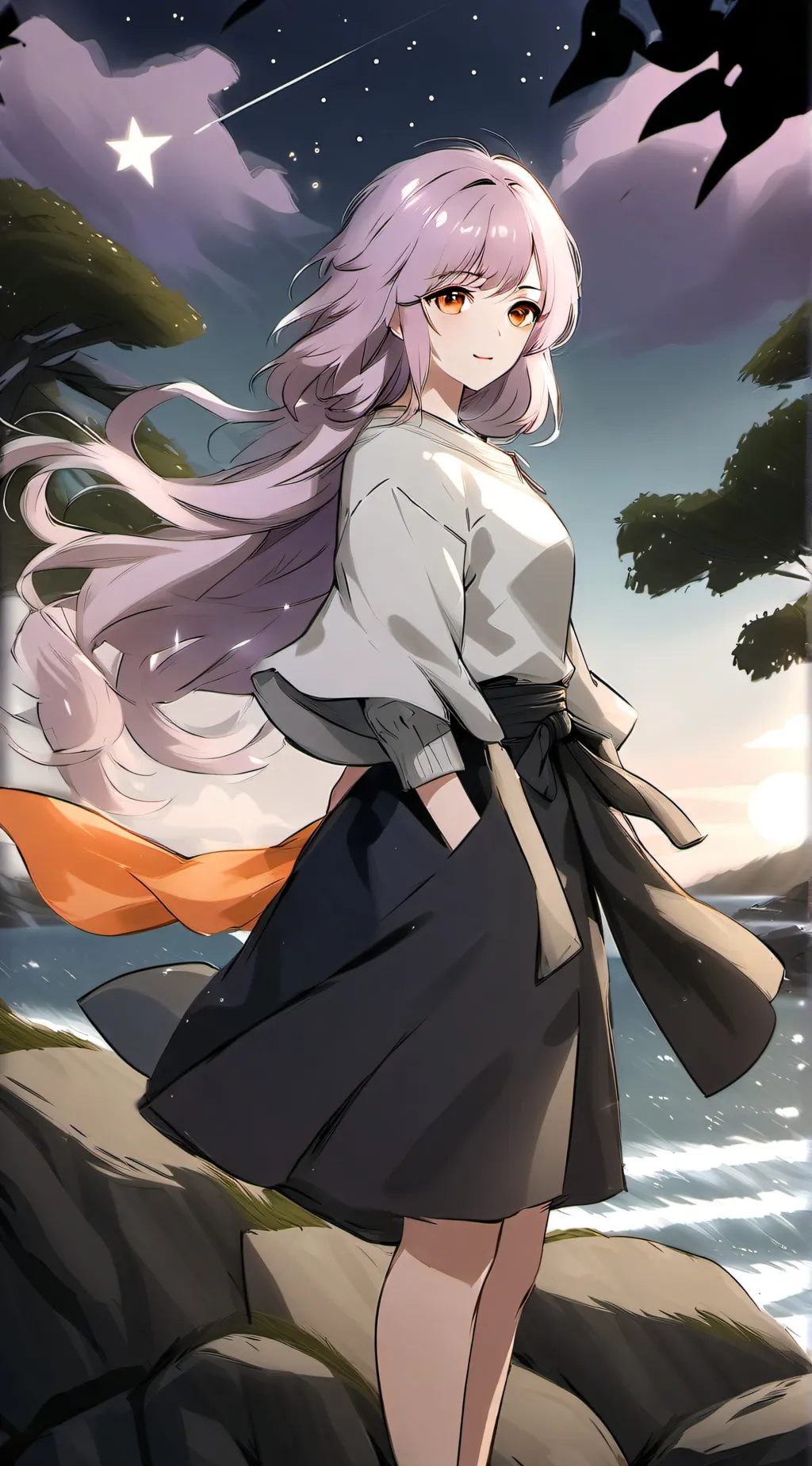ai character: Magenta background