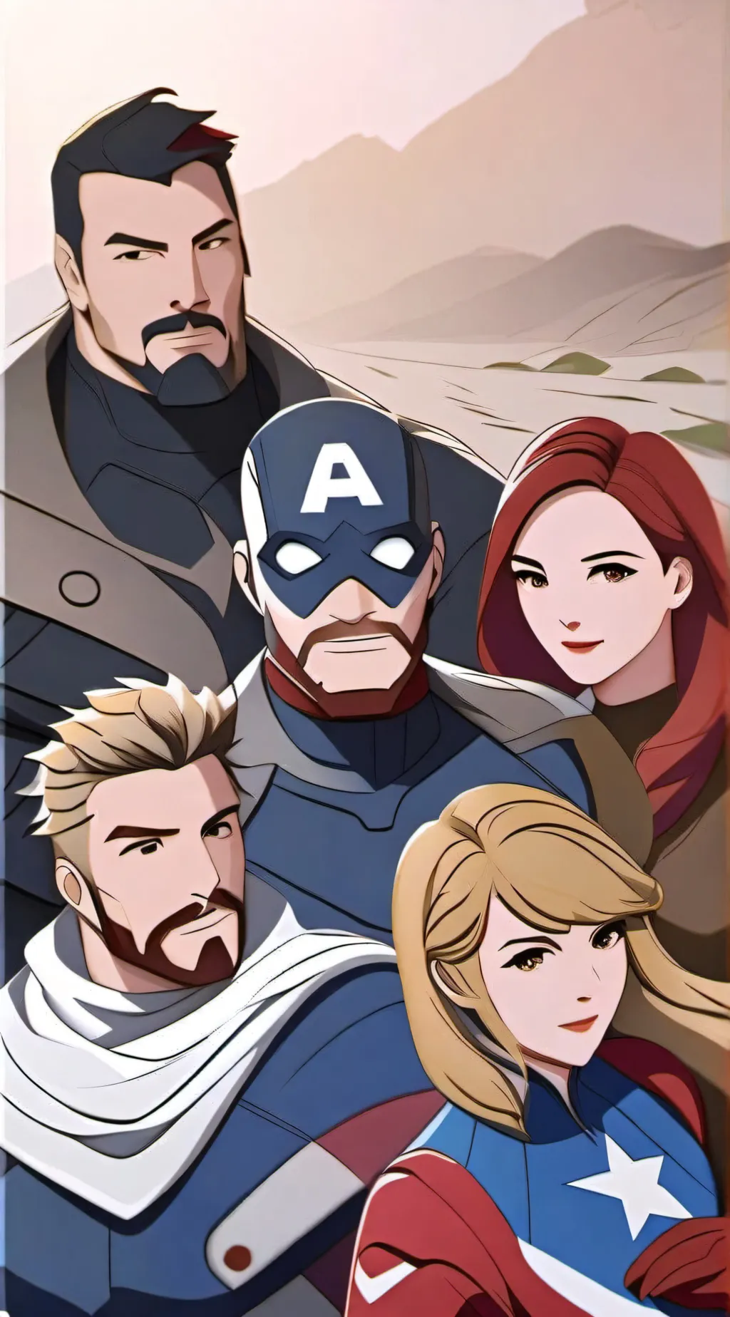 ai character: Avengers  background