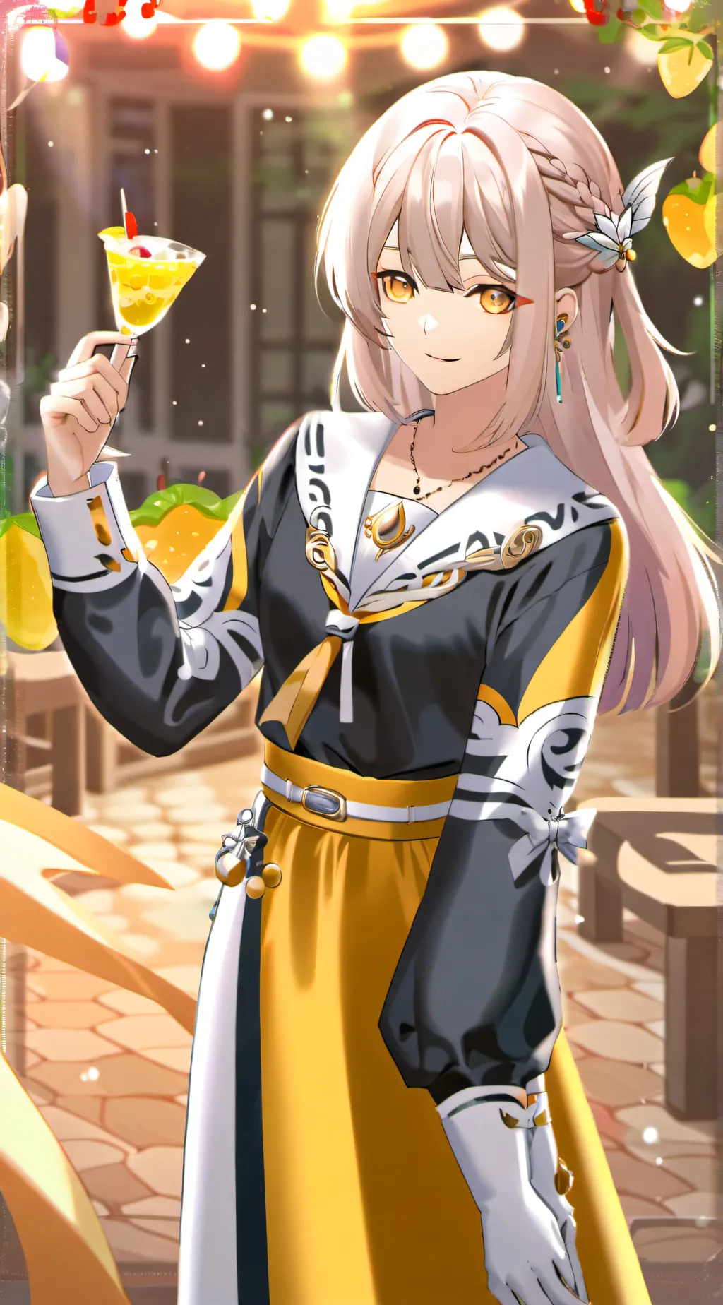 ai character: Amber background