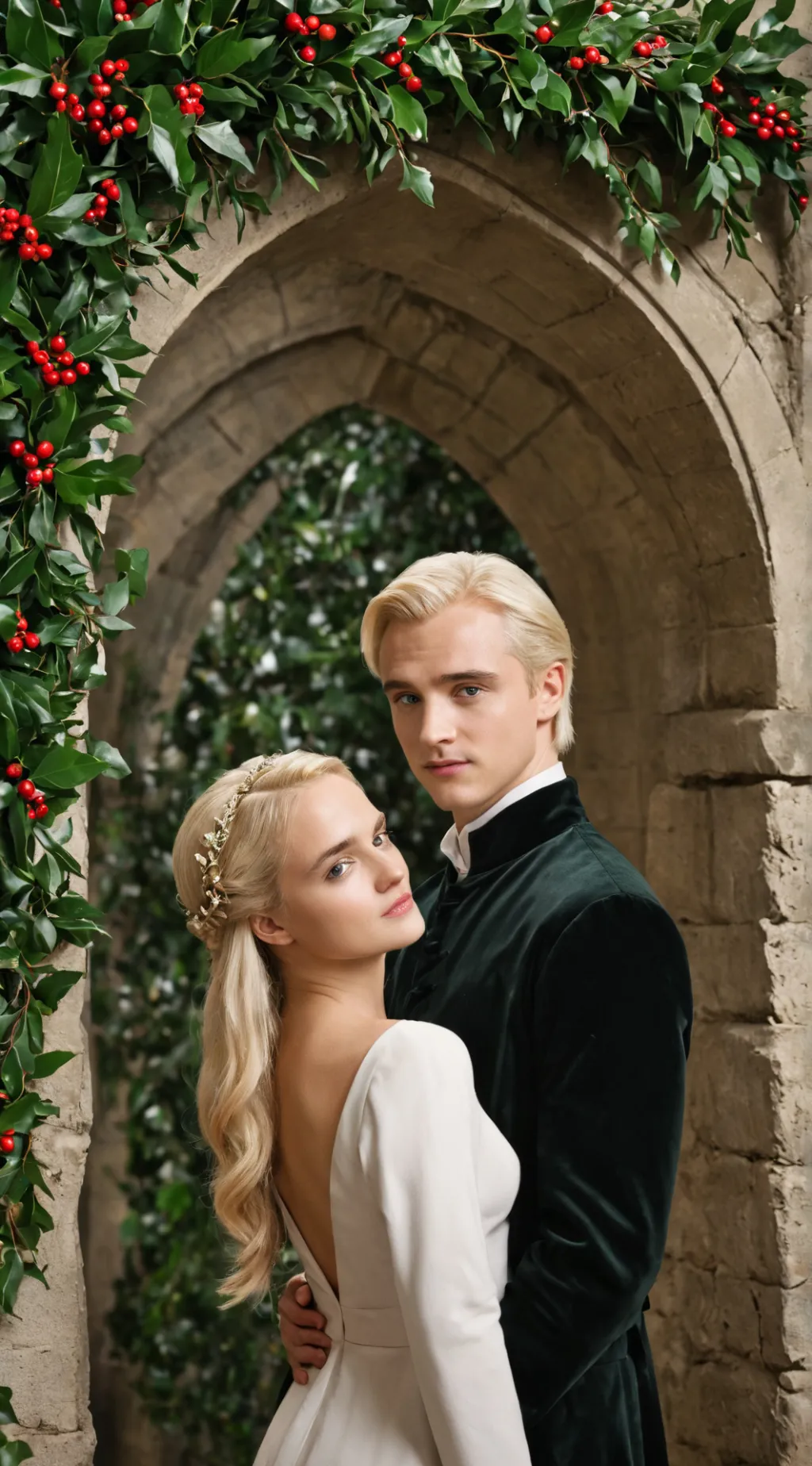 ai character: Draco Christmas HP background