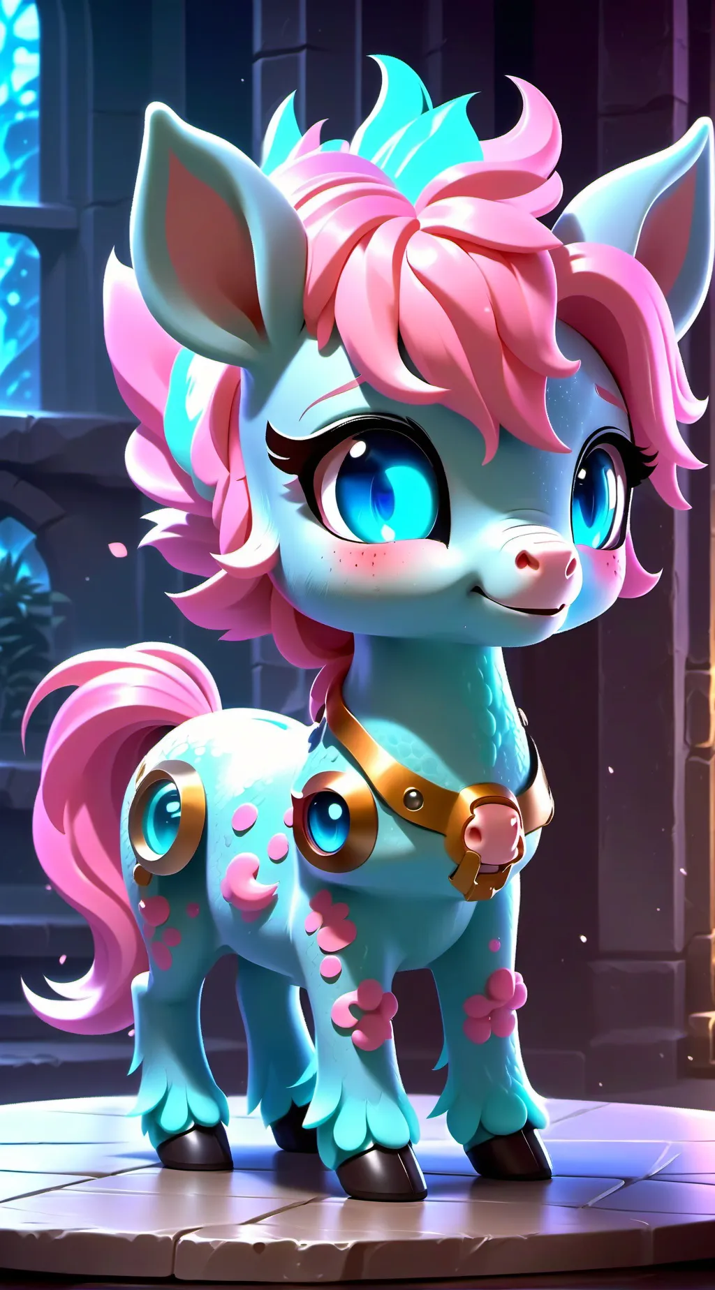 ai character: fluffy pony  background