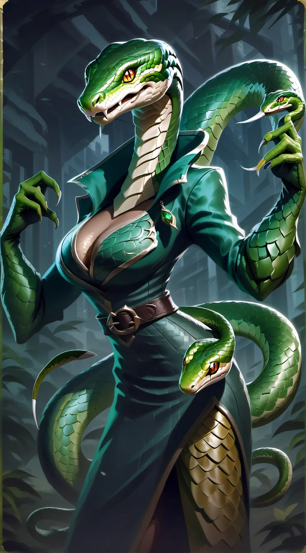 ai character: Lilith the snake  background