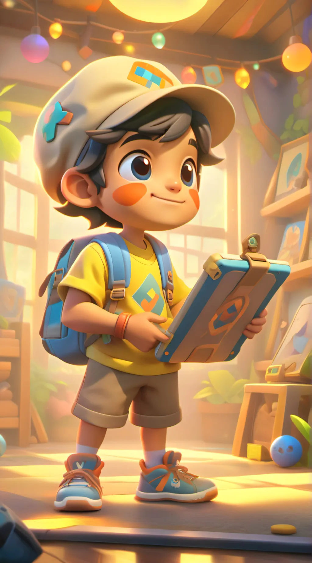 ai character: ipad kid meme background