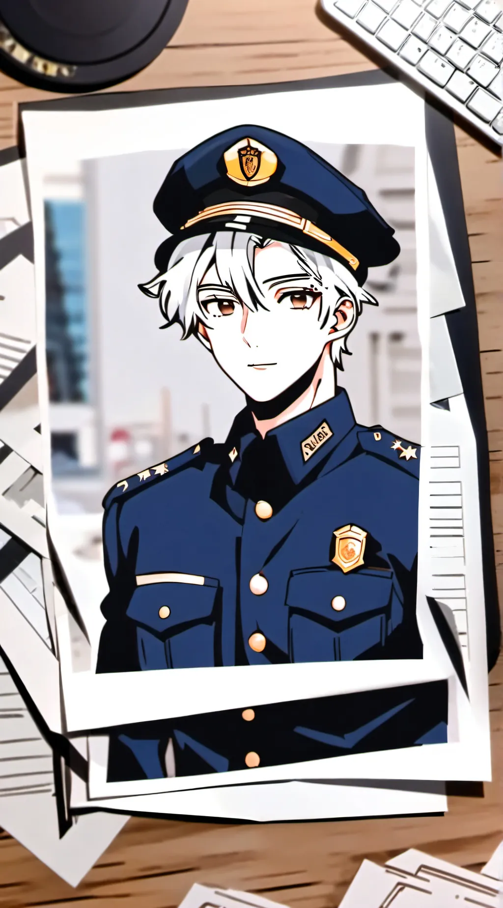 ai character: Police station background
