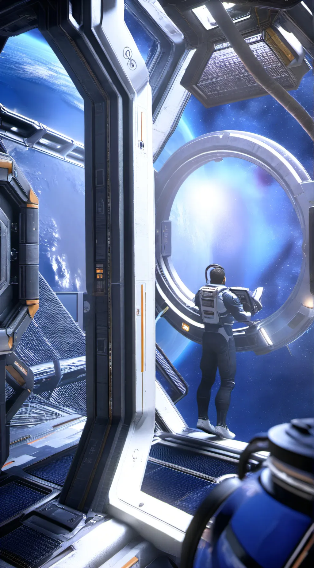 ai character: Space Colony background