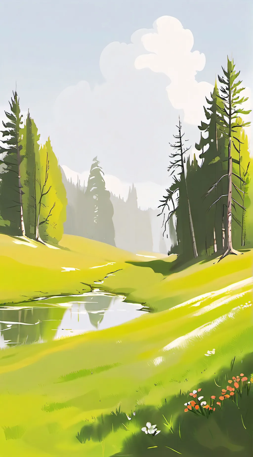 ai character: grass background