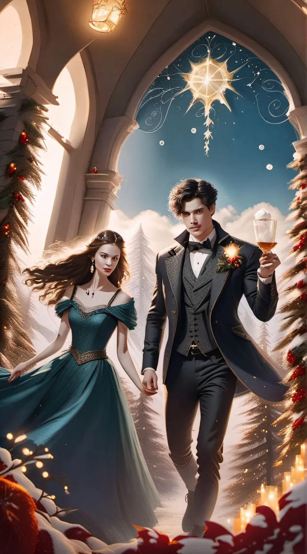 ai character: yule ball background