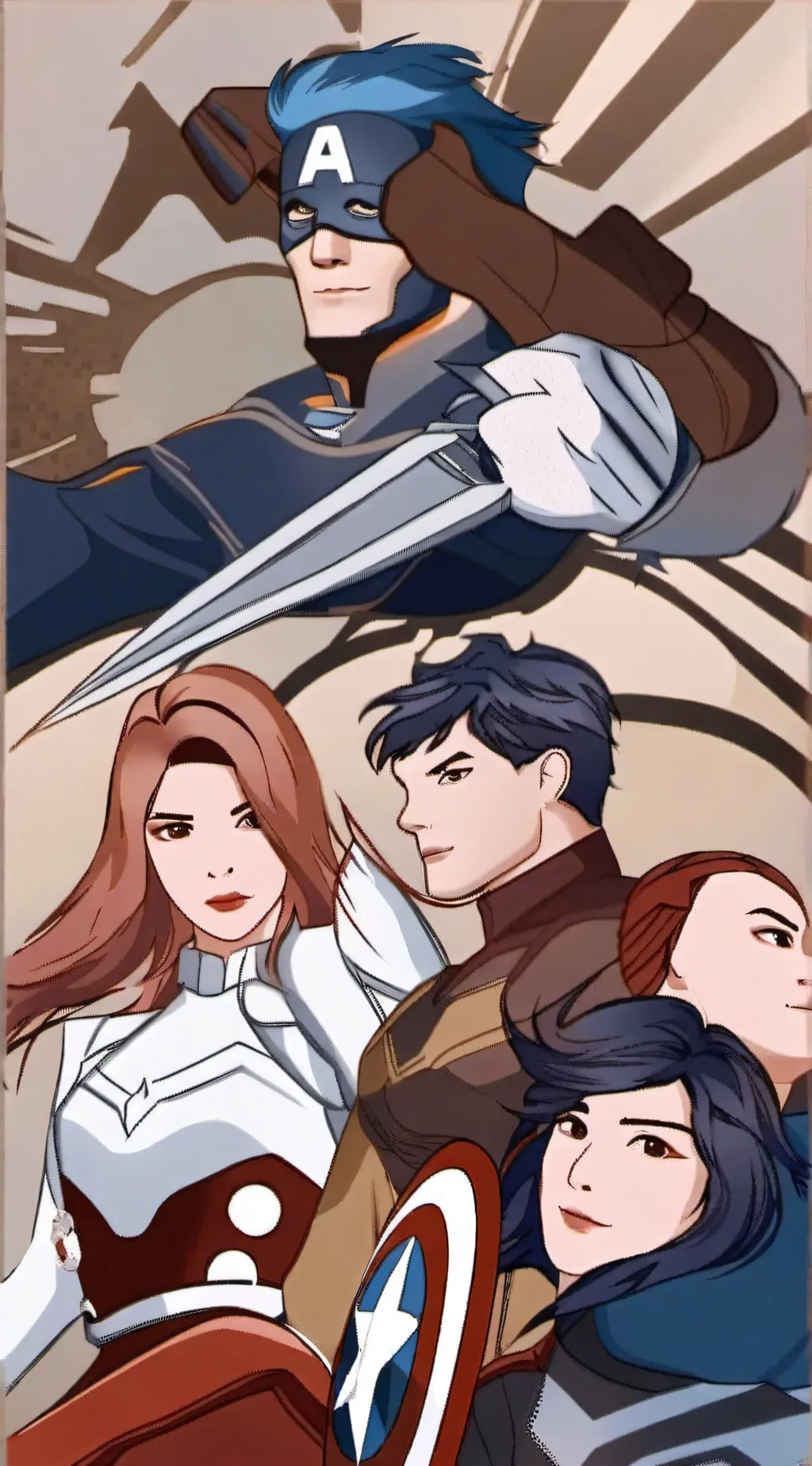 ai character: Avengers  background