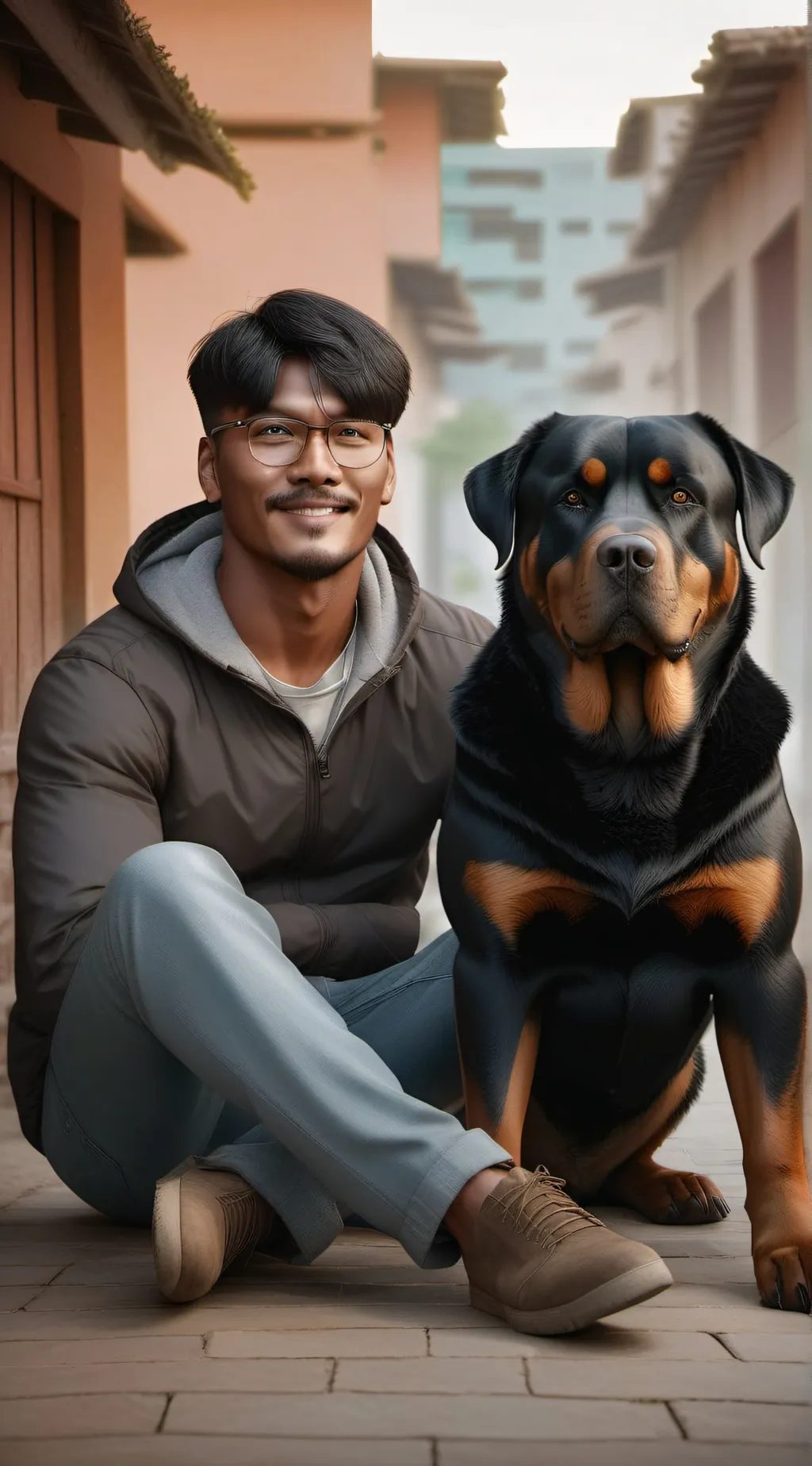 ai character: dog life background