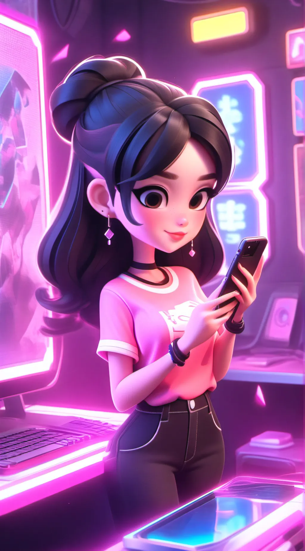 ai character: velvet (haz hotel) background