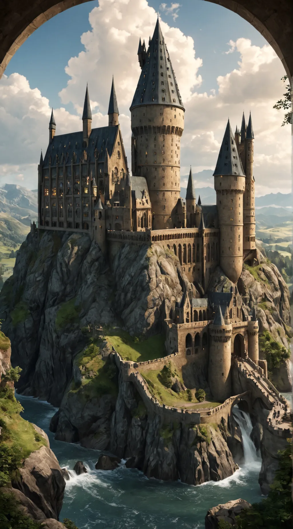 ai character: Hogwarts  background