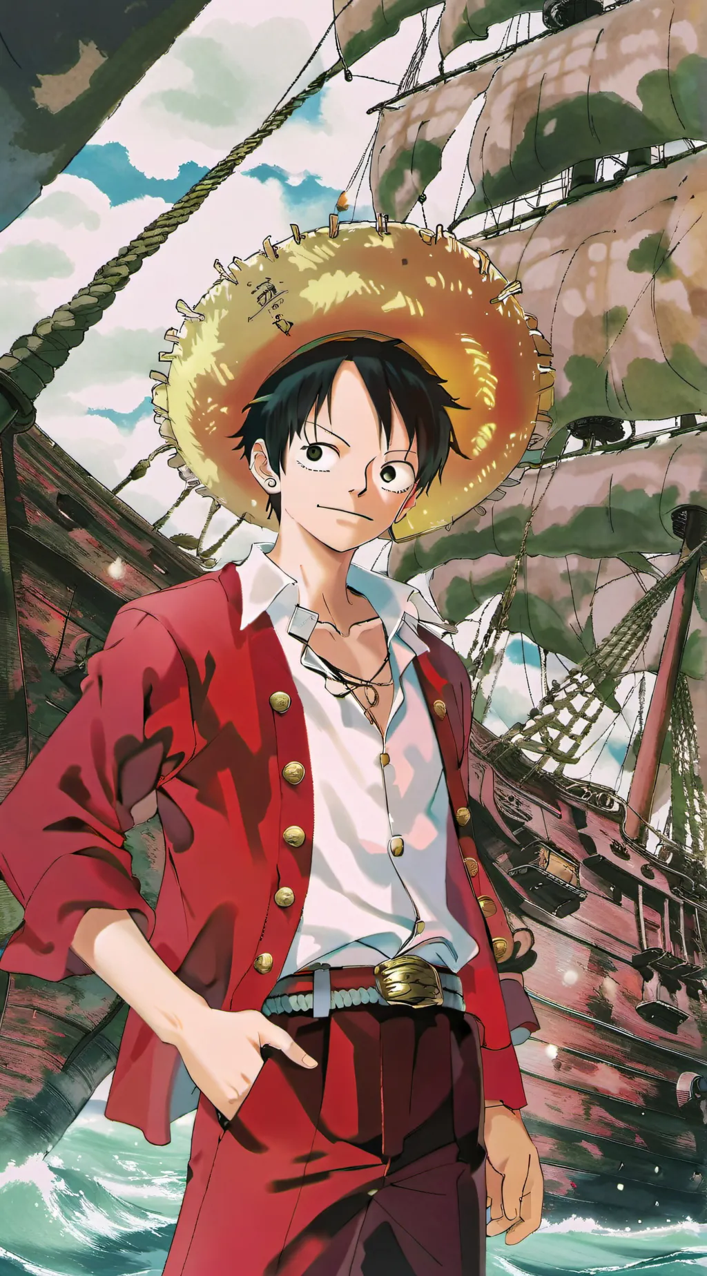 ai character: Monkey D luffy background