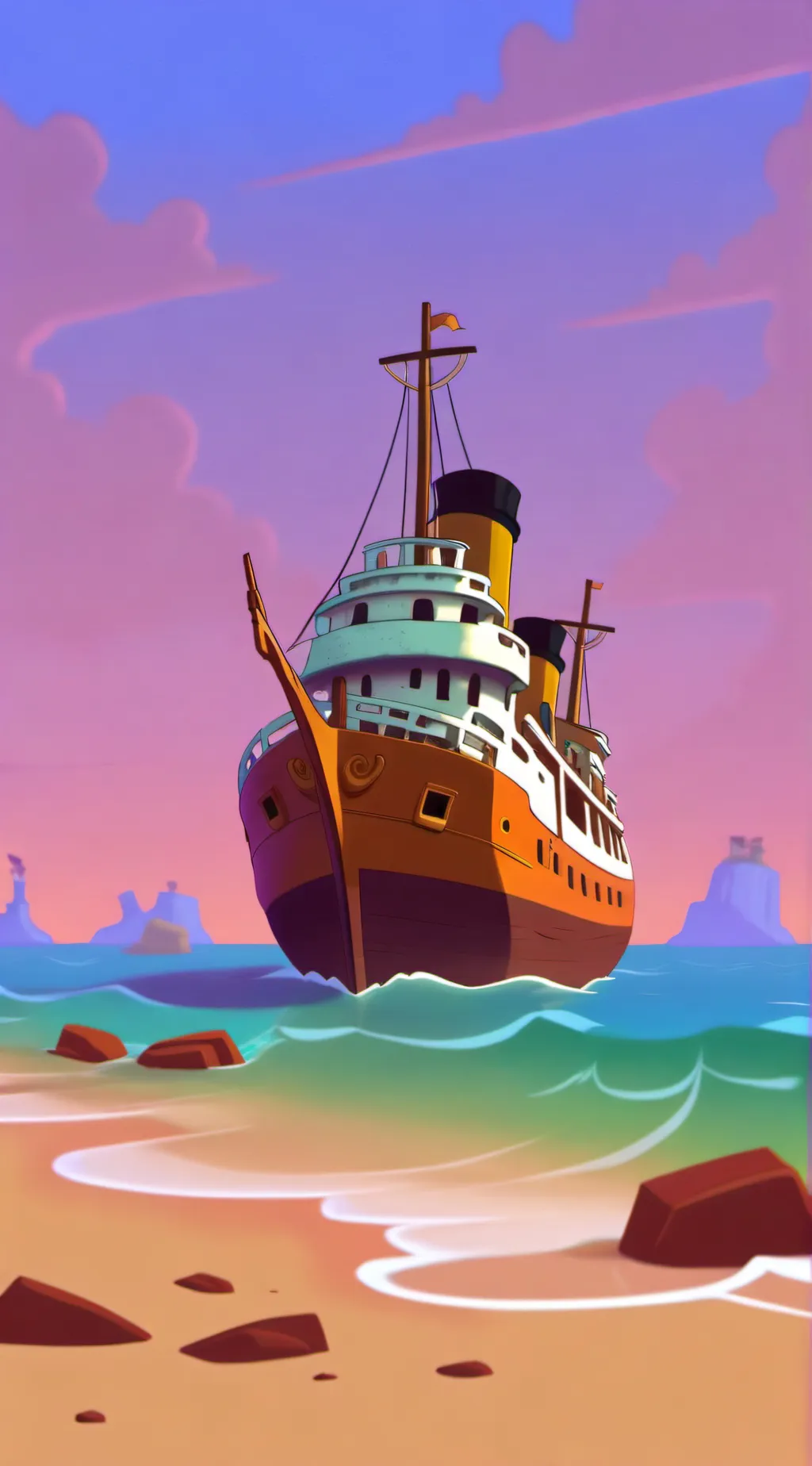 ai character: Ship graveyard ￼ background
