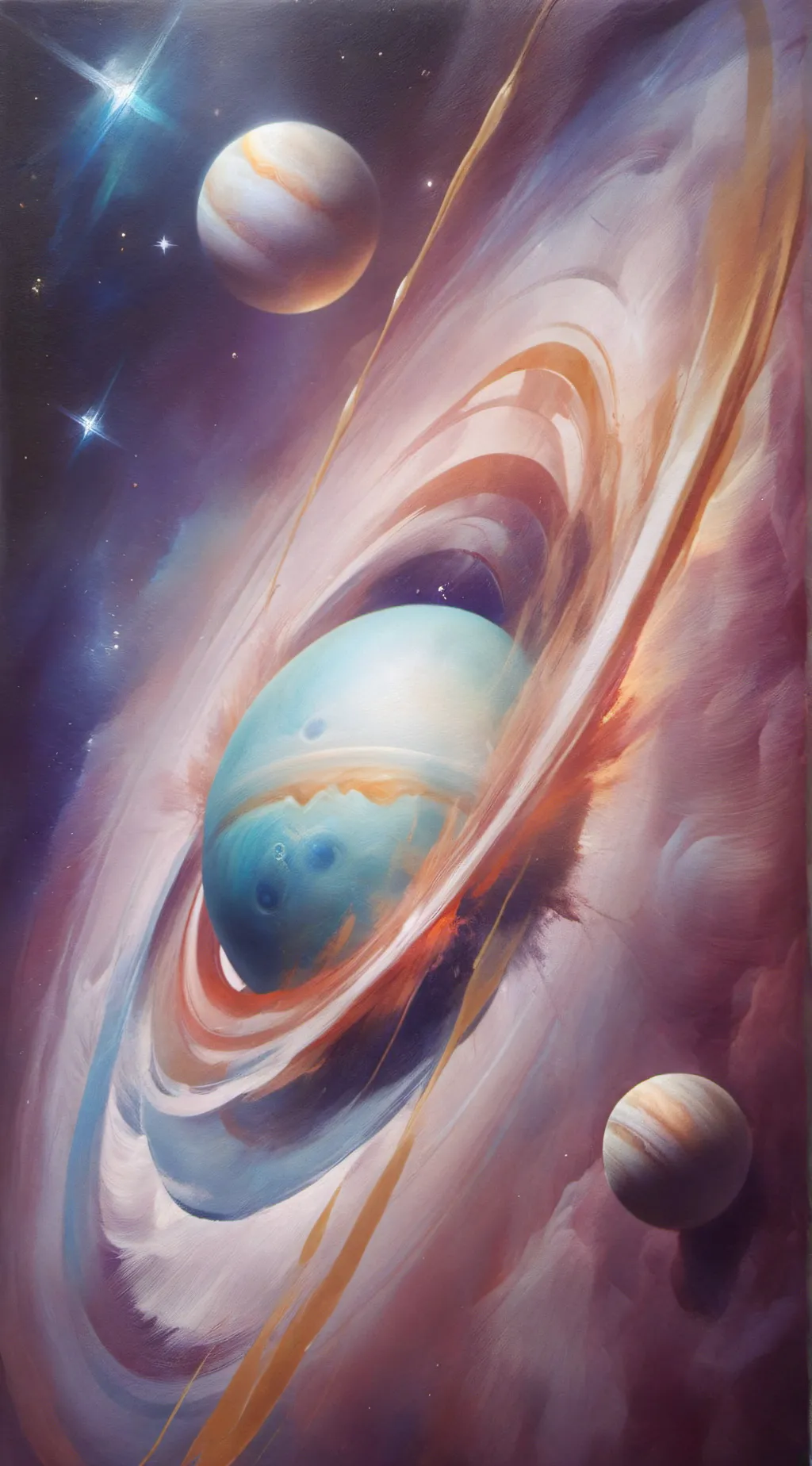 ai character: solar balls background