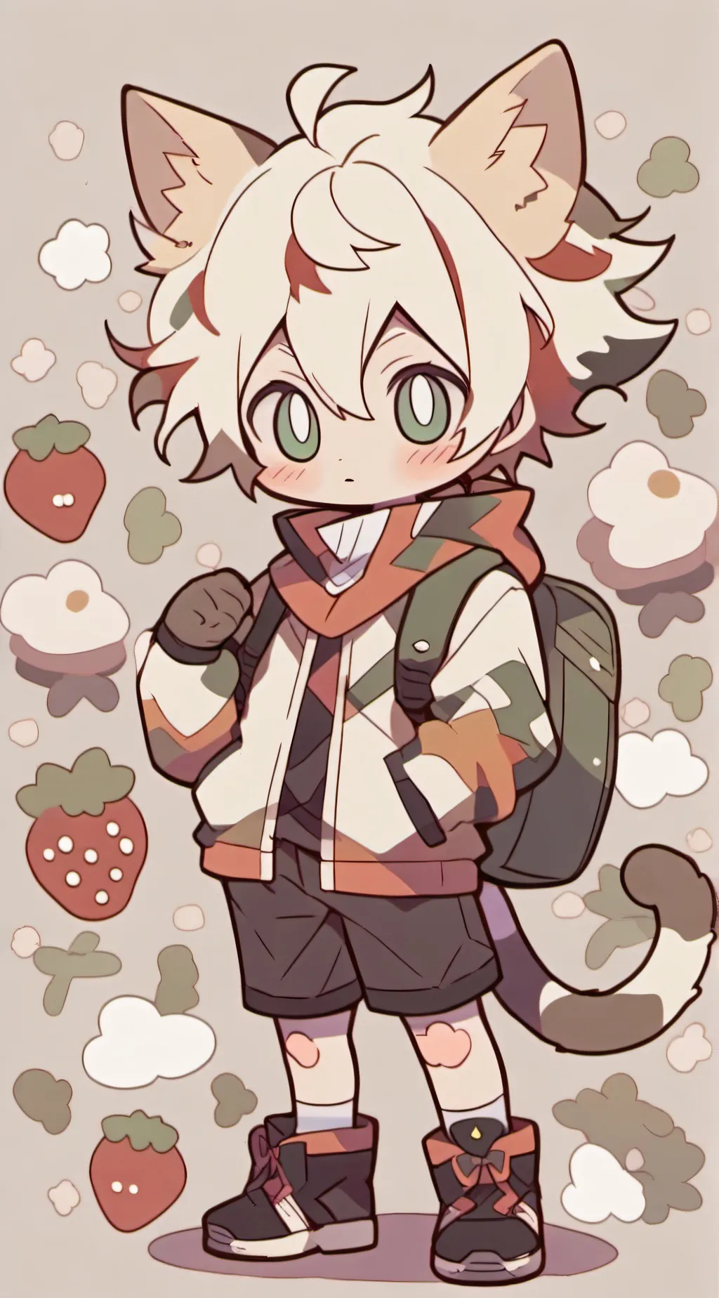 ai character: Cute cat bakugo background