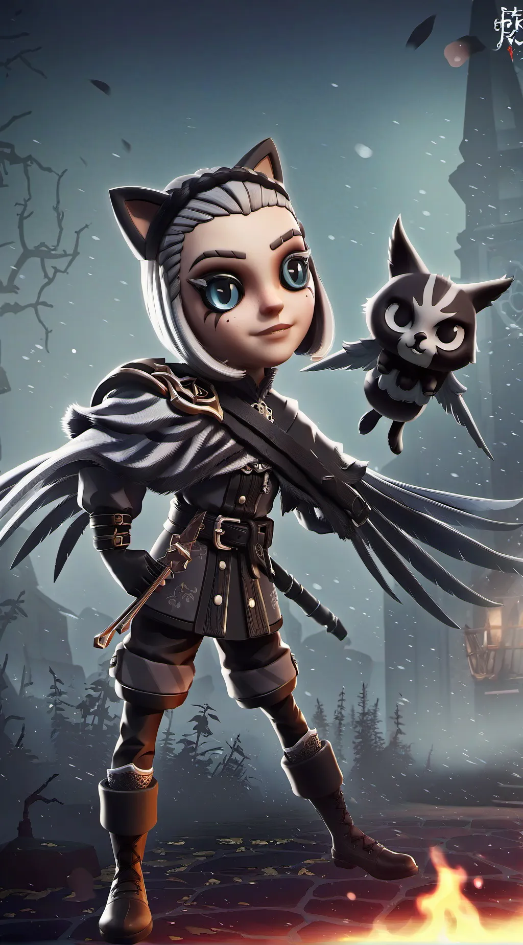 ai character: tickle cat  background