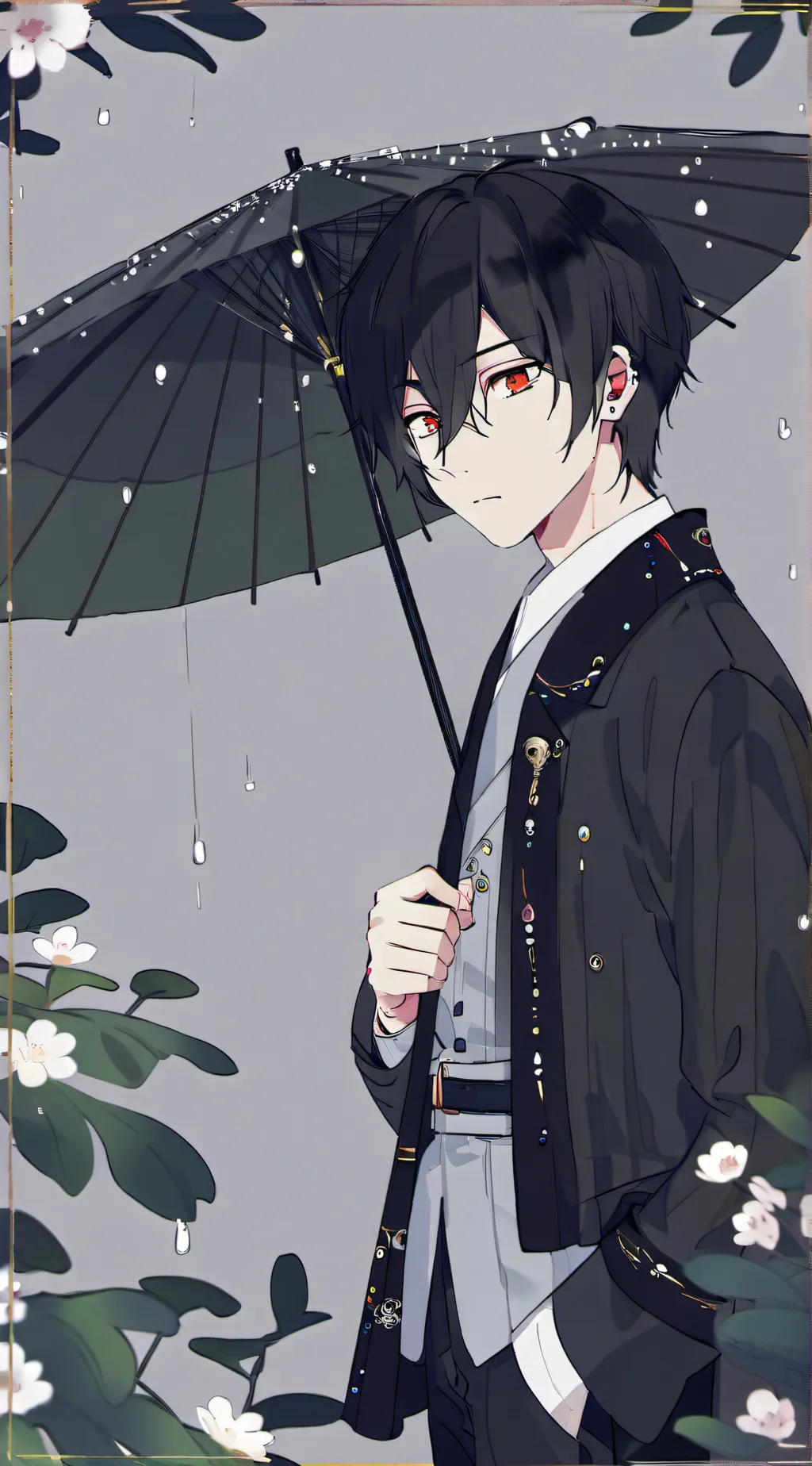ai character: KNY in the rain 2 background