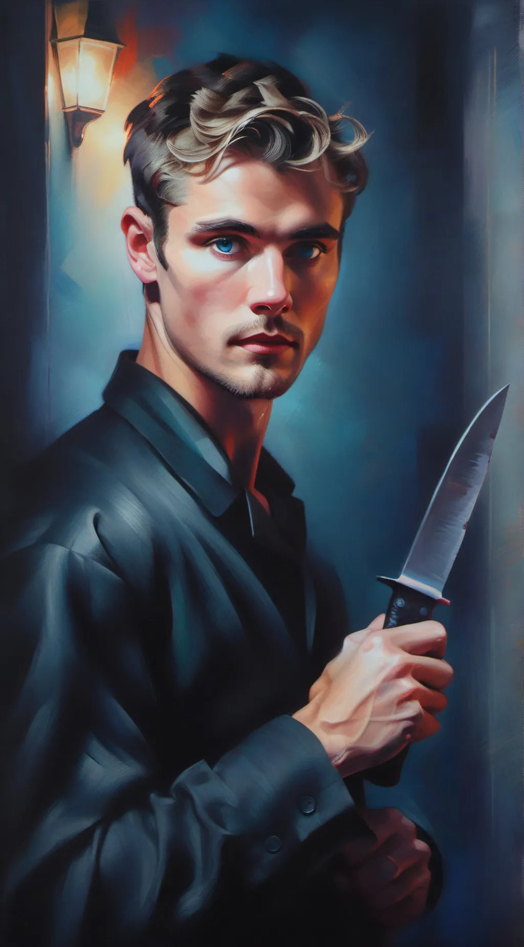 ai character: Damien dark  background