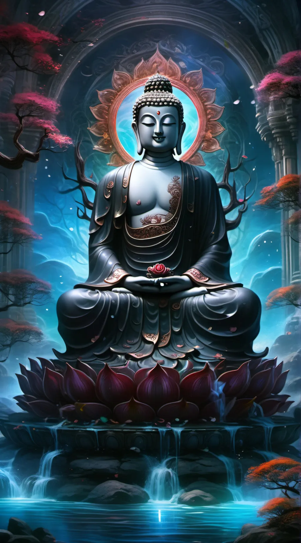 ai character: Lord Buddha background