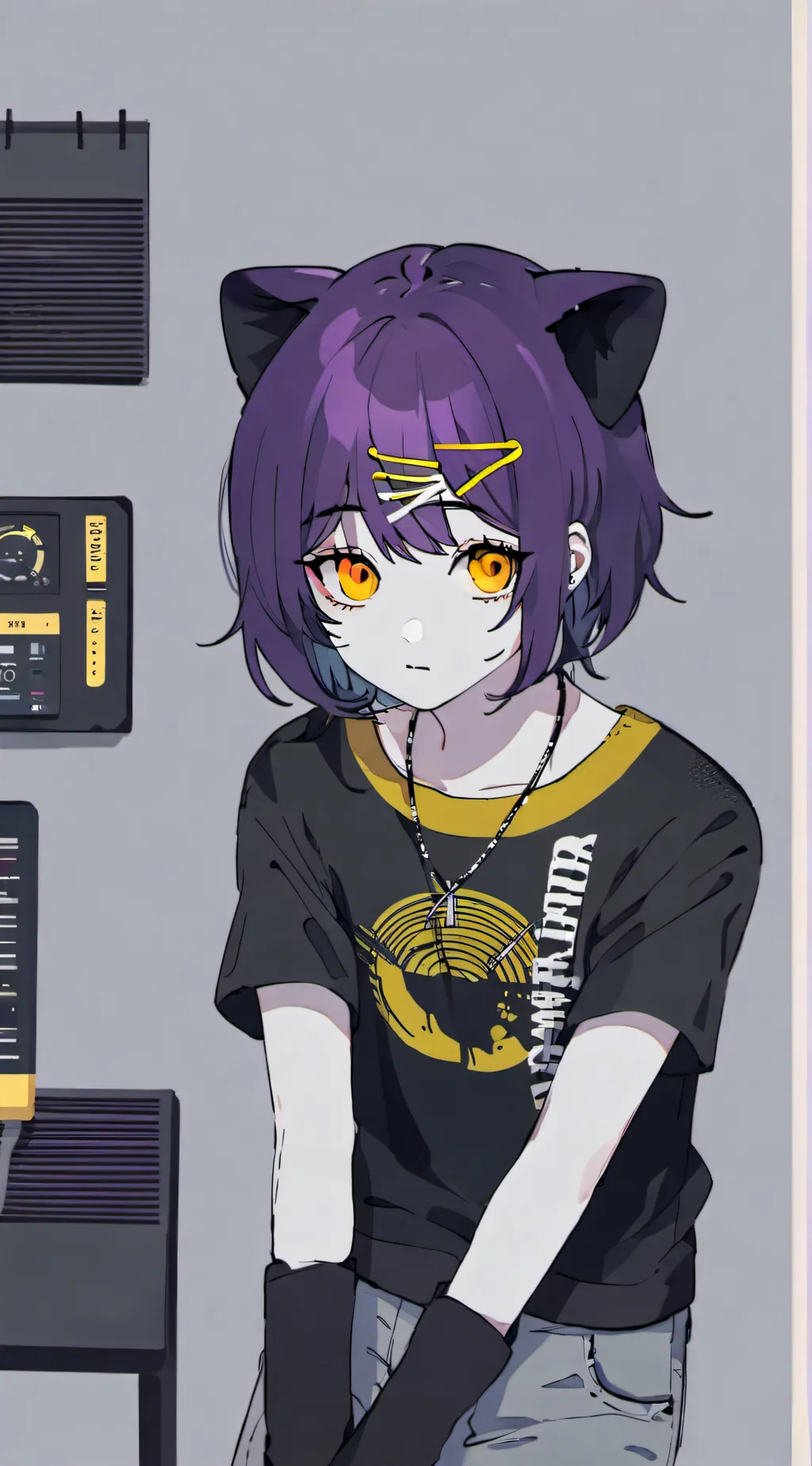 ai character: violet background