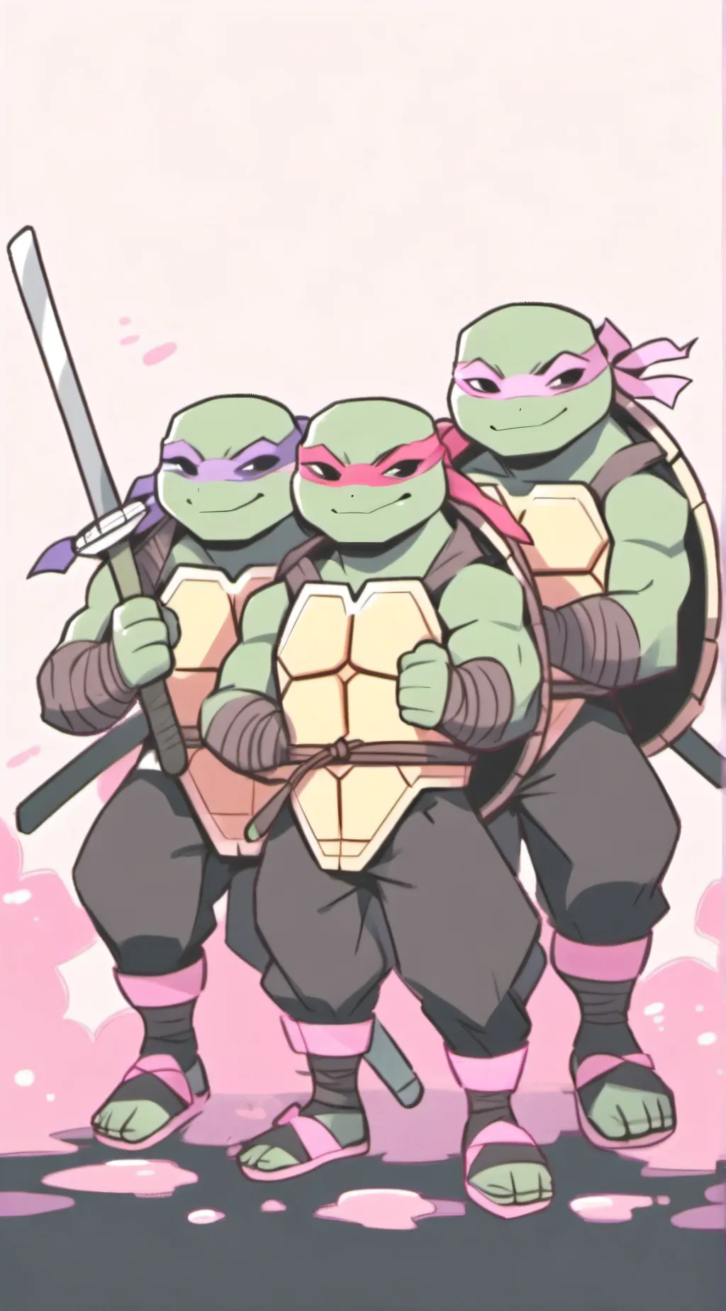 ai character: TMNT brothers  background