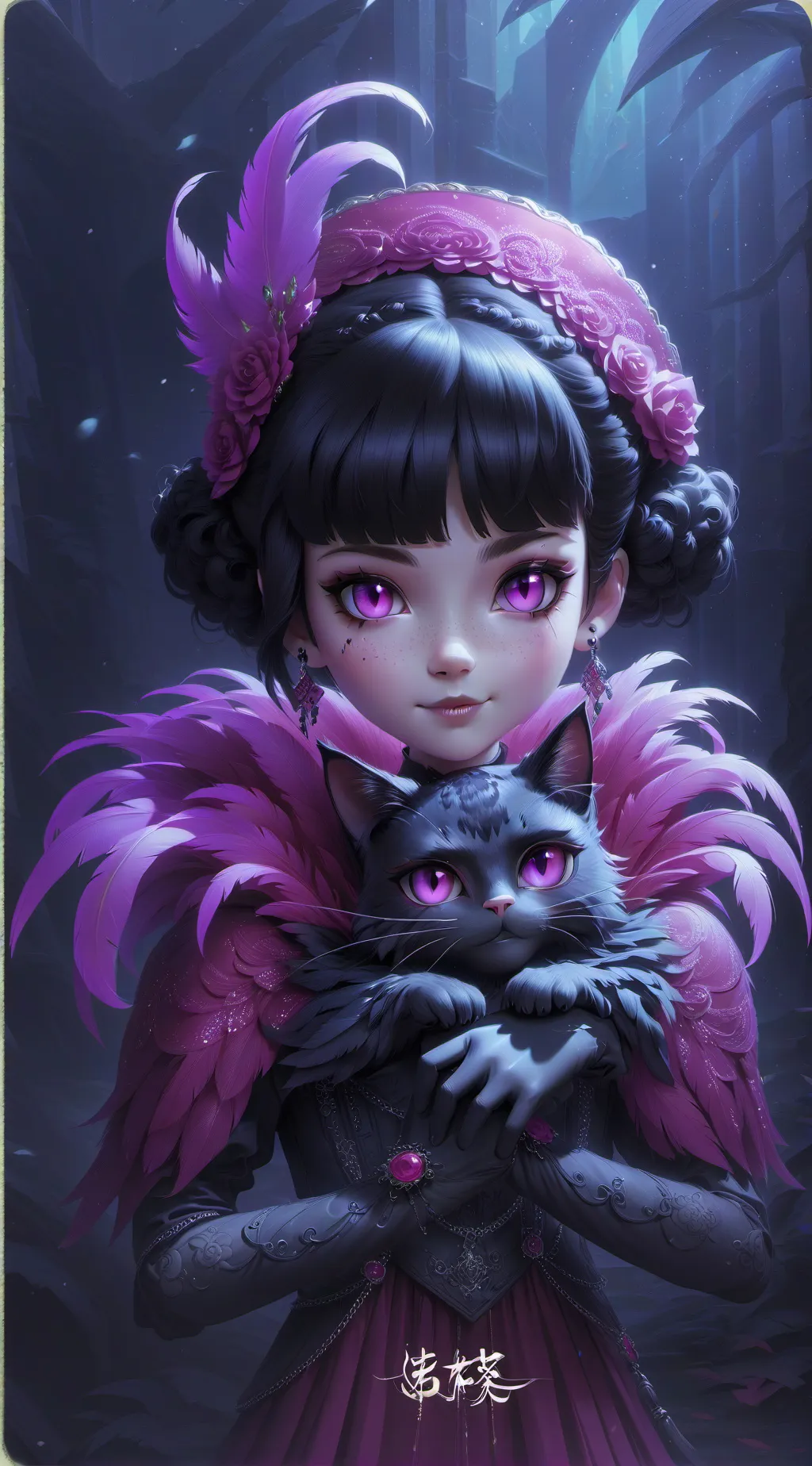 ai character: tickle cat :) background