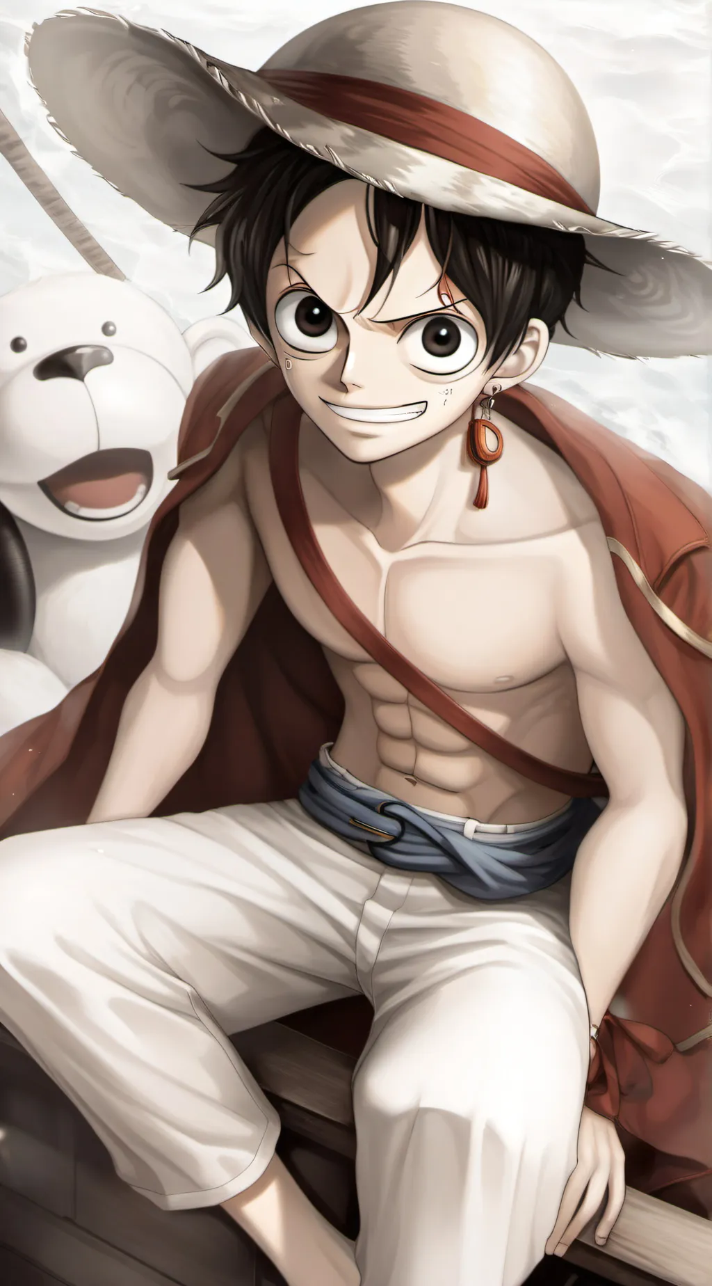 ai character: Luffy CREW background
