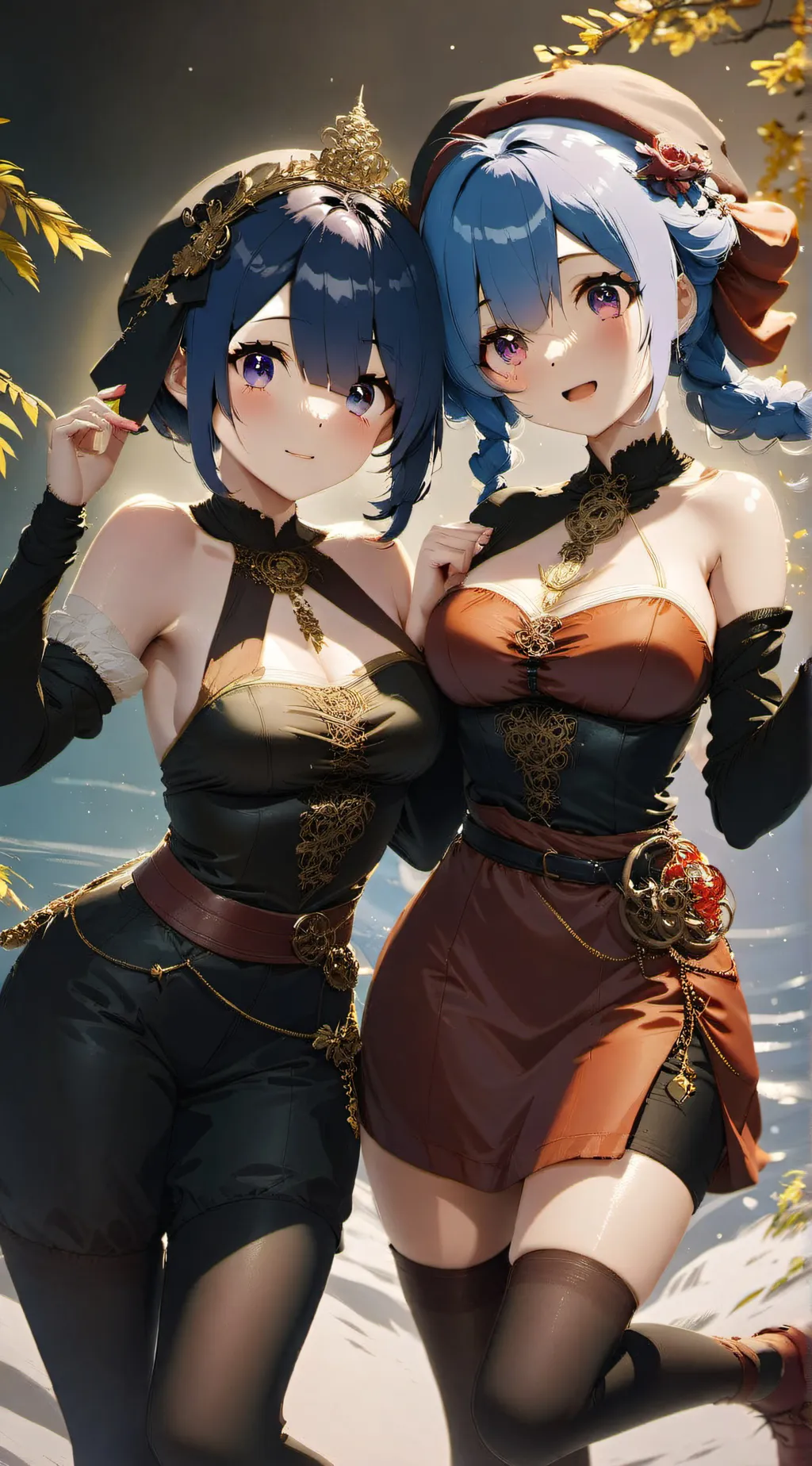 ai character: Violet and Navy  background