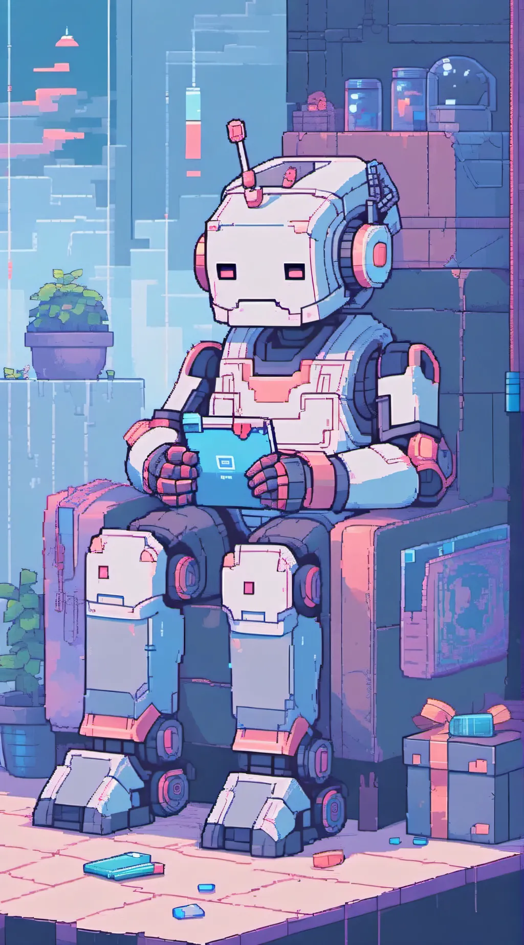 ai character: grounding robot  background