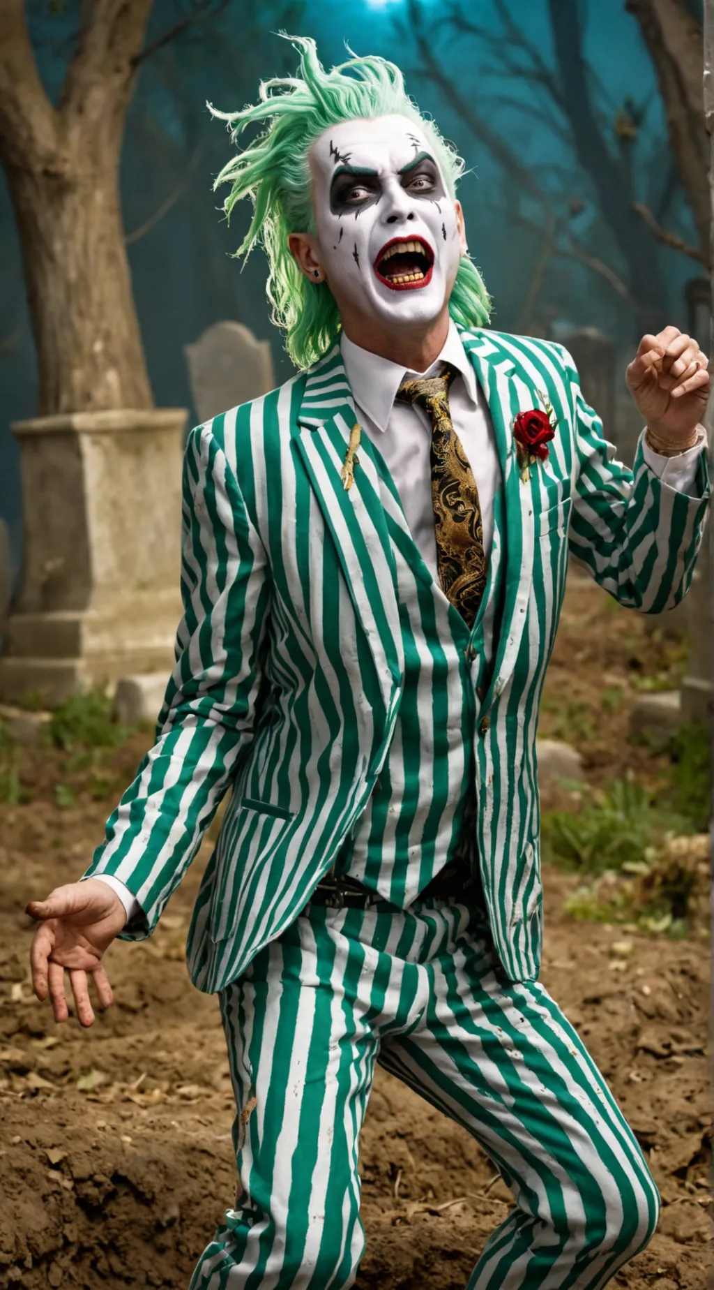ai character: Beetlejuice  background