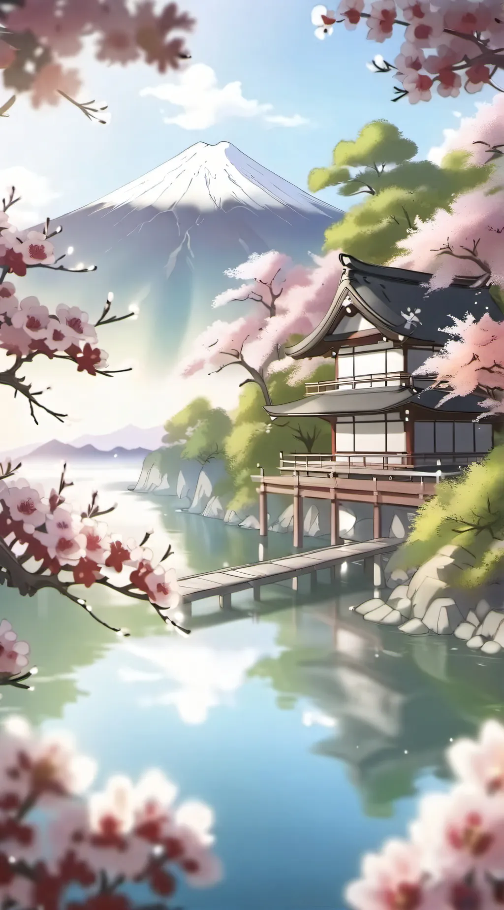 ai character: Mount fuji climb background