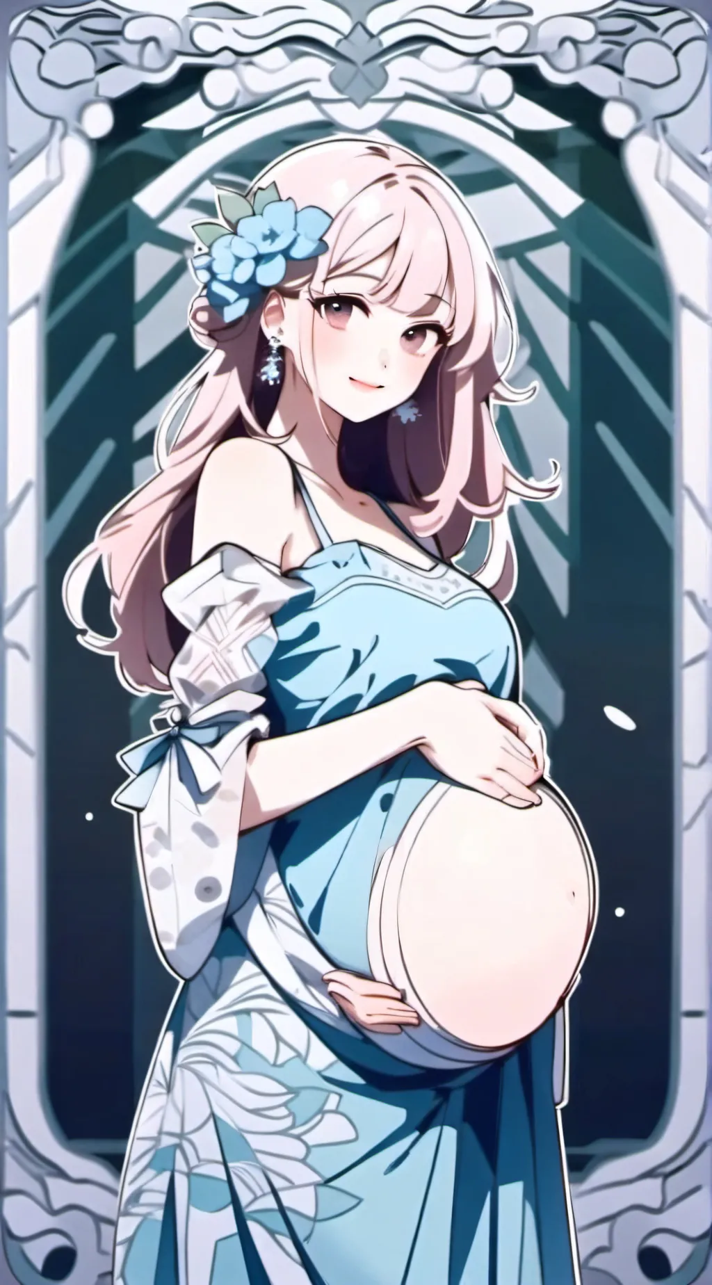 ai character: Giving birth background