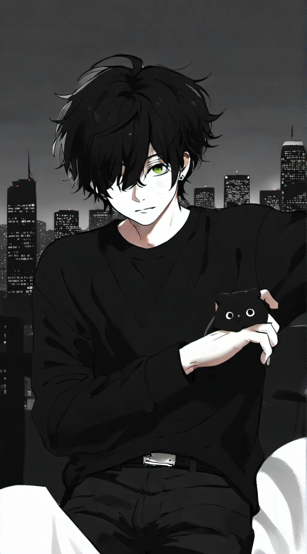 ai character: Emo/Goth Izuku background