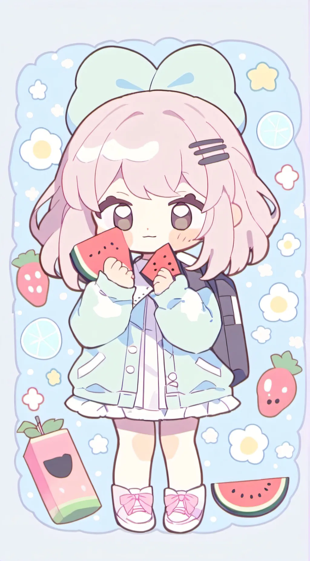 ai character: rainbow  background
