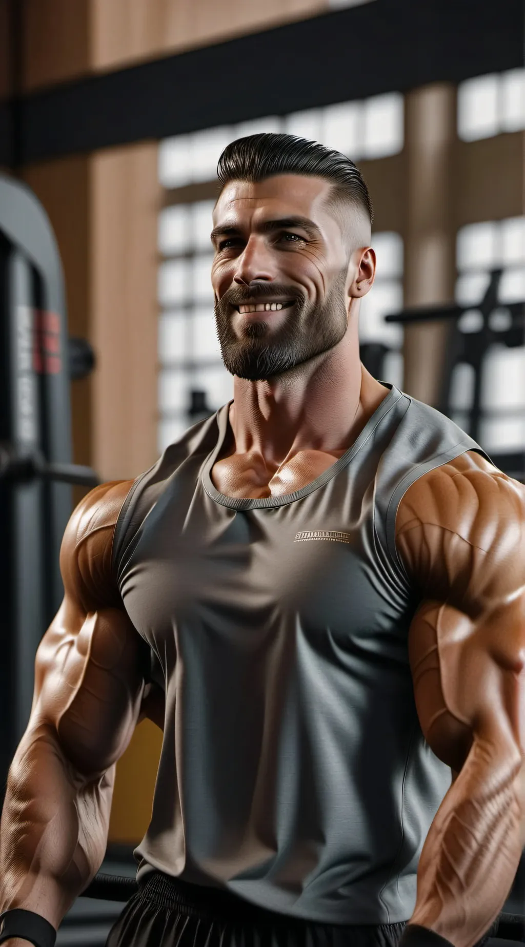 ai character: giga chad  background