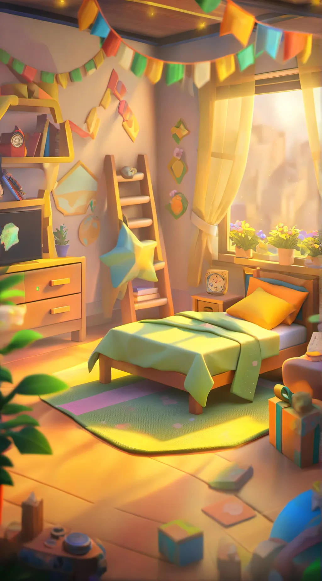 ai character: DW sleepover background