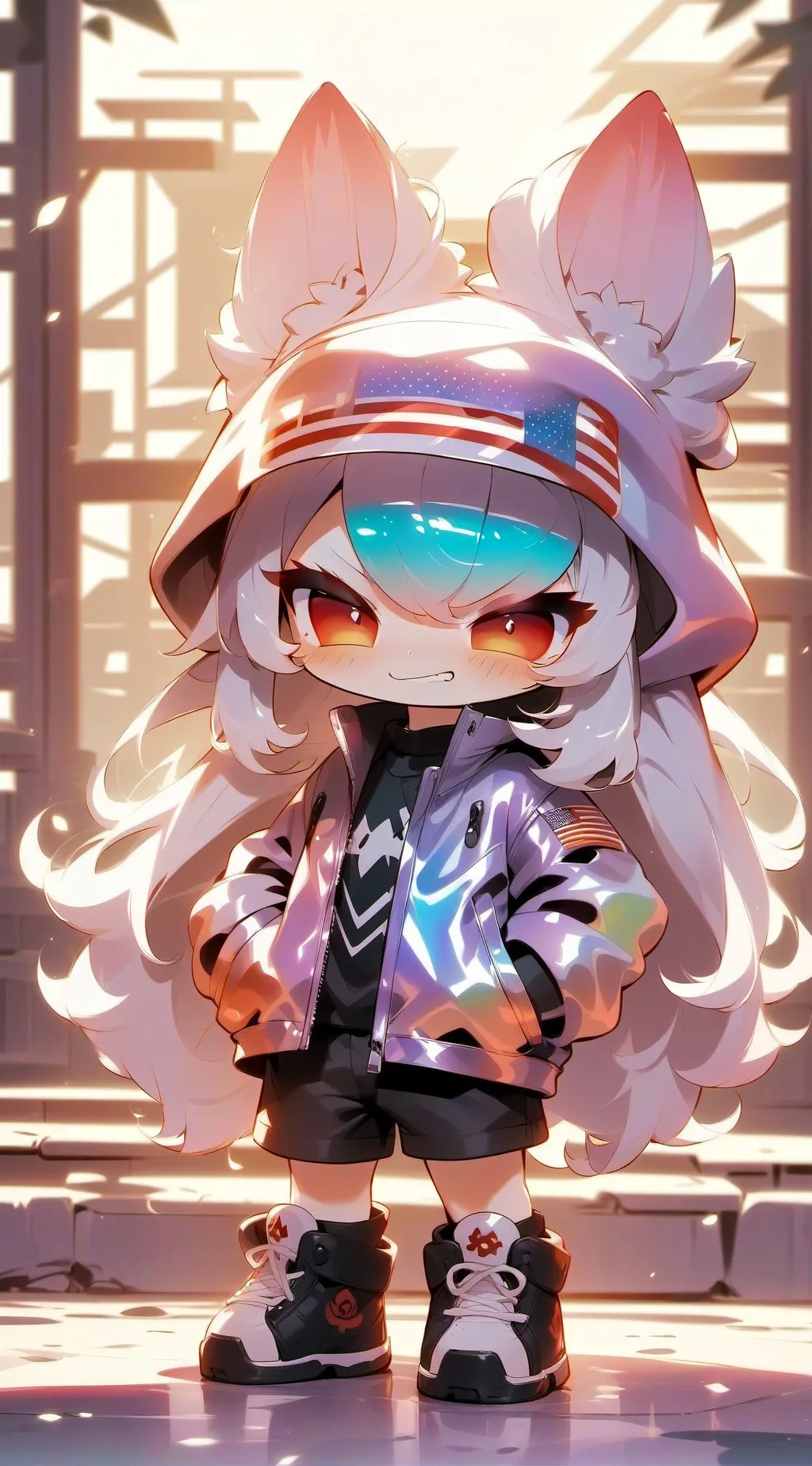 ai character: USA fem mini background