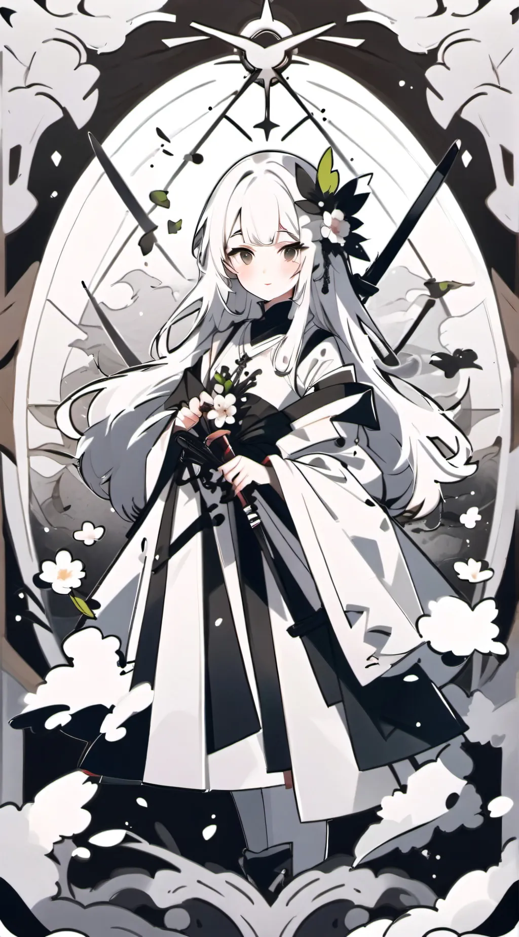 ai character: Flame background